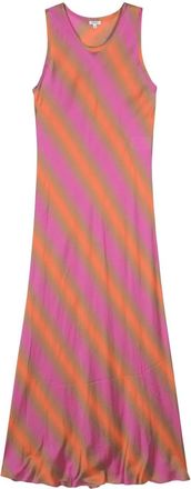 Aspesi striped slip maxi dress - women - Silk/Viscose - 40 - Pink