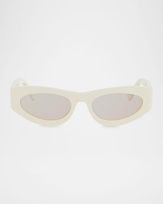 Fendi FF Diamonds Oval Acetate Sunglasses