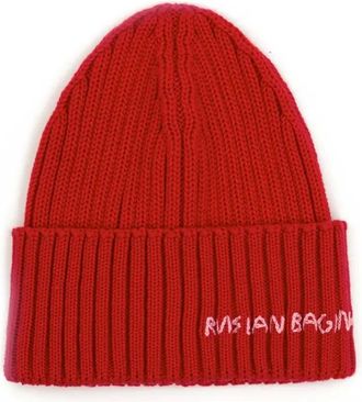 Ruslan Baginskiy Gorro bordado a mano - Accessories - Mujer - Rojo - ONE SIZE