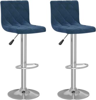 vidaXL Taburetes De Cocina 2 Unidades Terciopelo Azul Vidaxl