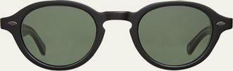 Garrett Leight Mens Flipper Acetate Round Sunglasses