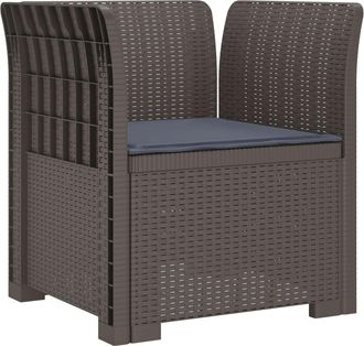 vidaXL Sill&oacute;n Individual Con Coj&iacute;n Apariencia De Ratan Pp Gris Claro Vidaxl