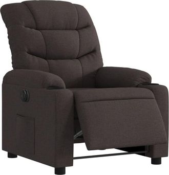 vidaXL Vidaxl - Sillón reclinable eléctrico tela marrón oscuro