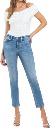 Flying Monkey High Rise Crop Slim Straight Jean In Blue