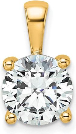 Diamond2Deal 14k Yellow Gold 2 1/2 Ct Round Lab Grown Diamond Solitaire Pendant