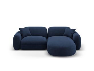 CXL by Christian Lacroix Sof&aacute; esquinero modular derecho 3 plazas de terciopelo azul oscuro