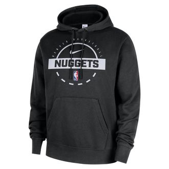 Nike Denver Nuggets Club Nike Mens NBA Practice Pullover Hoodie in Black | HM7184-010