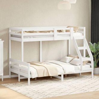 vidaXL Letto a Castello 90x200/120x200cm Bianco Legno Massello di Pino vidaXL 944518