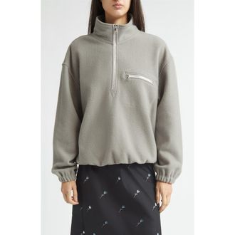 Rier Wool Fleece Half Zip Sweatshirt in Fog Fleece at Nordstrom, Size Xx-Small