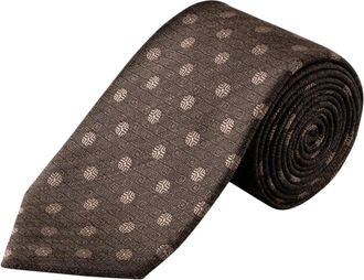 Eton Accessoires, Heren, Bruin, ONE Size, Floral Woven Shantung Silk Tie