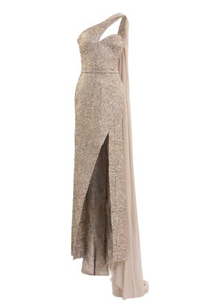 Saiid Kobeisy Asymmetrical Brocade Dress