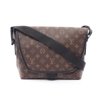 Louis Vuitton Black Brown Coated Canvas Leather Handbag Shoulder Bag (Pre-Owned)