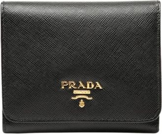 Prada Pre-owned Wallets, female, Black, Size: ONE SIZE Pre-owned Saffiano Wallet