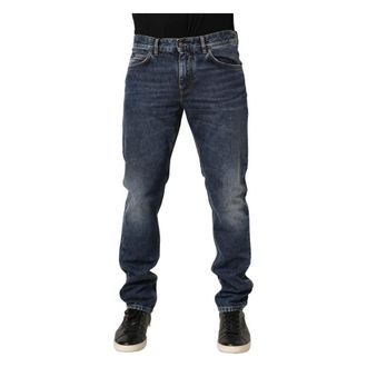Dolce & Gabbana Slim-fit Jeans, male, Blue, Size: M Mid Waist Straight Jeans