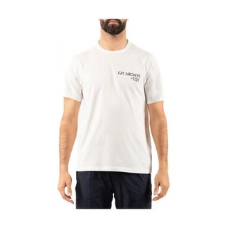 Fay T-Shirts, male, White, Size: 2XL Stylish Knit Top