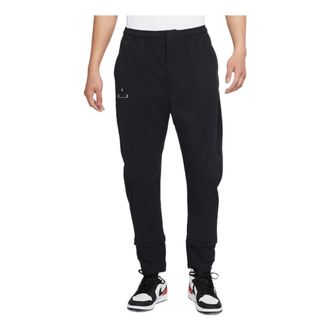 Nike Jordan Mens Air Jordan Logo Alphabet Solid Color Drawstring Straight Casual Pants/Trousers Autumn Black DR2739-010