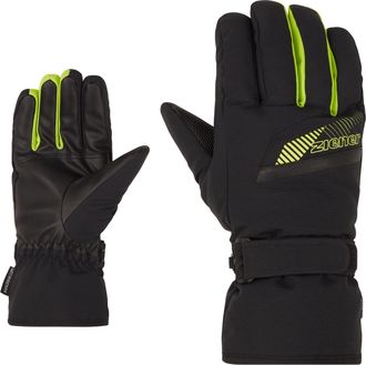 Ziener Skihandschuhe ZIENER GORDANUS-Z AS glove man, Herren, Gr. 10.5, schwarz (schwarz.lime), Obermaterial: 100% Polyester; Innenseite: 100% Polyester; Futt