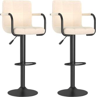 vidaXL Taburetes De Cocina 2 Unidades Tela Crema Vidaxl