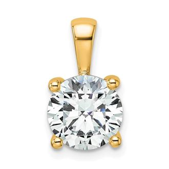 Diamond2Deal 14k Yellow Gold 2 1/2 Ct Round Lab Grown Diamond Solitaire Pendant
