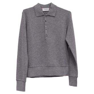 Thom Browne Long Sleeve Sweater in Grey Cashmere