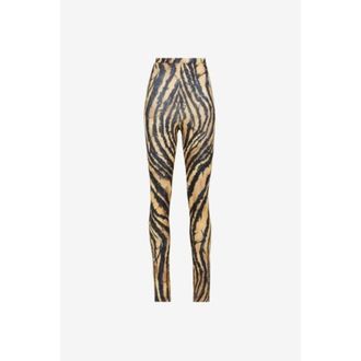 Roberto Cavalli Zebra-Print High-Waist Leggings, Brand Size 42 ( US Size 8 )