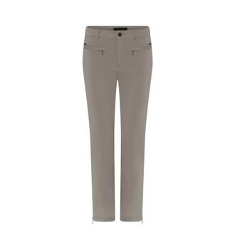 C.Ro Broeken, Dames, Beige, L, Leer, Slim-fit Broek