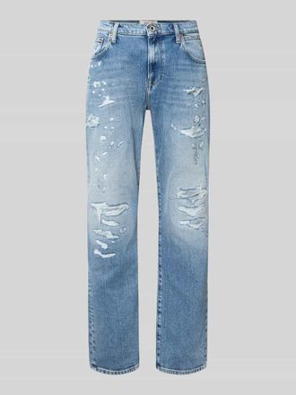 Replay Straight Fit Jeans im Destroyed-Look Modell AIDEEN in Jeansblau, Gr&ouml;&szlig;e 30/32