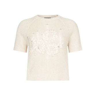 Liu Jo Round-neck Knitwear, female, Beige, Size: M Round-neck Knitwear