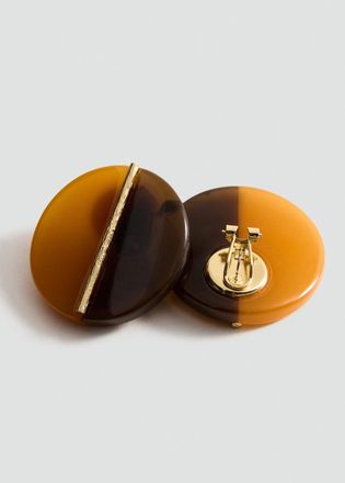 Mango Orecchini resina rotondi arancione - Donna - Taglia unica - MANGO