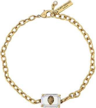 Kurt Geiger Emerald Cut Crystal Eagles Head Chain Bracelet in Crystal Abalone at Nordstrom Rack