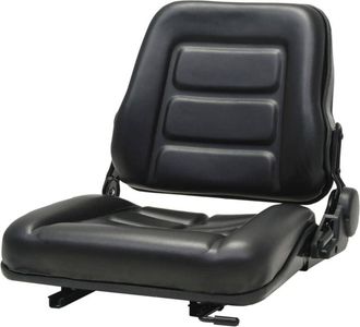 vidaXL Asiento De M&aacute;quina Elevadora Y Tractor Respaldo Ajustable Negro Vidaxl