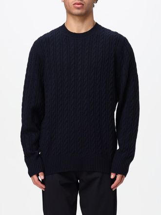 HUGO BOSS Maglia girocollo in misto lana e cashmere con bordi a costine