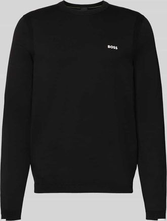 HUGO BOSS Regular Fit Strickpullover aus reiner Baumwolle Modell EVER-X in Black, Gr&ouml;&szlig;e XXXL