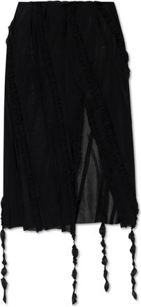 Blumarine Rok met decoratieve rand - Dames - Midirokken - Zwart - XS - Rokken