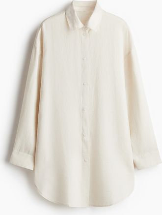 H&M Strandbluse aus Leinen - Beige