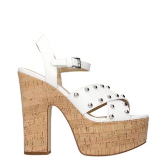 Michael Kors Selah Mujers Sandalias Piel Ecol&oacute;gica Blanco/Blanco &Oacute;ptico