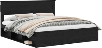 vidaXL Estructura De Cama Negro 200 X 200 Cm Madera De Pino Macizo Vidaxl