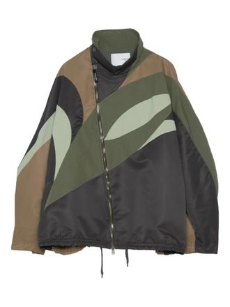 Yoshiokubo Giacca con design patchwork - Verde