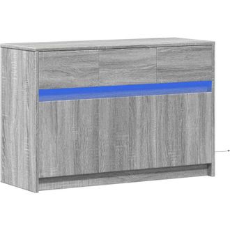 vidaXL Vidaxl - Mueble De Tv Con Led Madera Ingenier&iacute;a Gris Sonoma 91x34x61 Cm