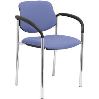 Piqueras y Crespo Silla Fija Styl Bali Azul Claro Chasis Cromo Con Brazos