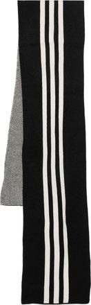 Yohji Yamamoto Sciarpa a righe - Nero