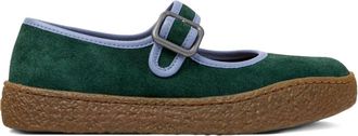 Camper Peu Terreno buckle-strap suede ballet flats - women - Suede/Recycled Polyester/Cork - 41 - Green