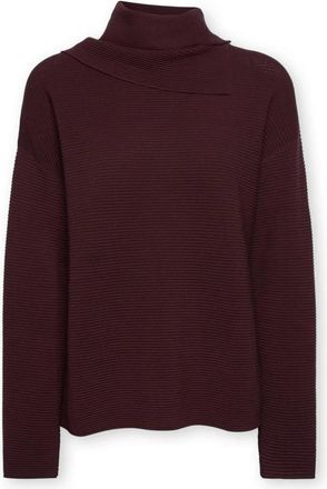 Elena Miro Trui met Afneembare Kraag - Dames - Coltruien - Rood - S - Polyester - Truien & Vesten