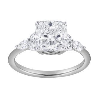 LuvMyJewelry Victoria 14K Gold 2.30 Ct Cushion Lab Grown Diamond Engagement Ring