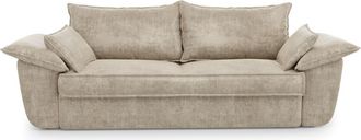 Sia Home Sof&aacute; cama 3 plazas terciopelo beige 230 cm