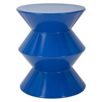 Dmora Mesa De Centro Ilam, Dise&ntilde;o Moderno, Forma Redonda, Color Tablero Azul, 40x50x38h Cm Azul