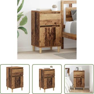 vidaXL Comodino con cassetto - Armadio da Notte con cassetto Legno vecchio 40 x 35 x 70 cm
