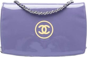 Chanel Pre-owned Shoulder Bags, female, Purple, Size: ONE SIZE Pre-owned Wallet on Chain