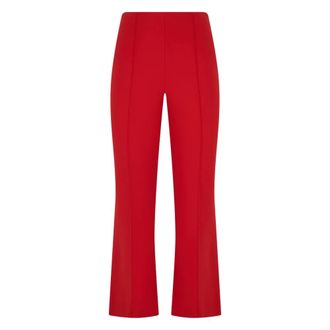 Vince Wide Trousers, female, Red, Size: XS Mid-Rise Pintuck Crop Flare Pant
