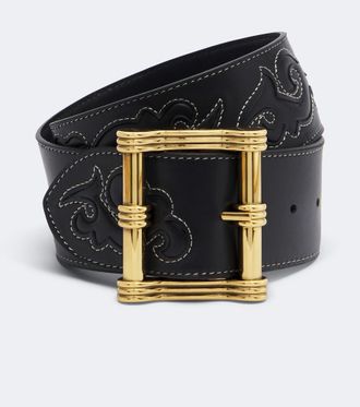 Etro Embroidered leather belt